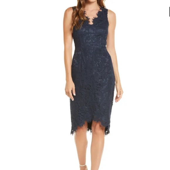 Eliza J Dresses & Skirts - ELIZA J Lace Sleeveless Sheath Dress In Navy